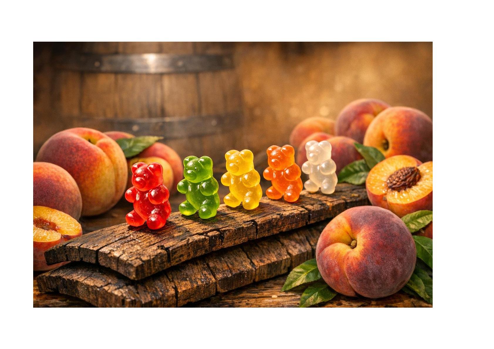 gummibärchen auf holz